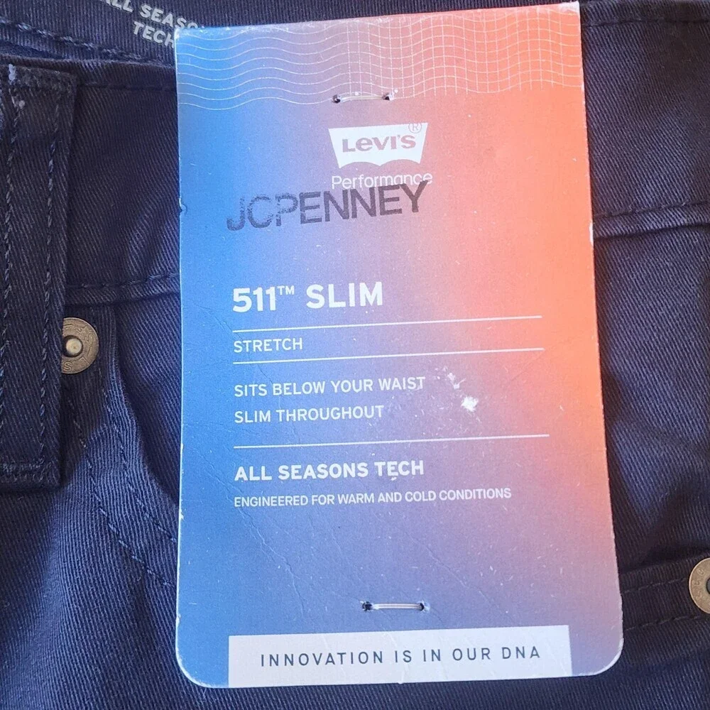 Levi's 511 Slim Jeans Mens 30x30 Blue Dark Wash All Seasons Tech Stretch